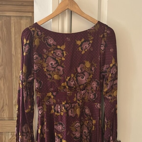 FREE PROPLE morning light purple floral satin mini dress 10 - Picture 13 of 14